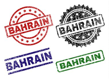 Grunge Bahreyn mühür pullar dokulu