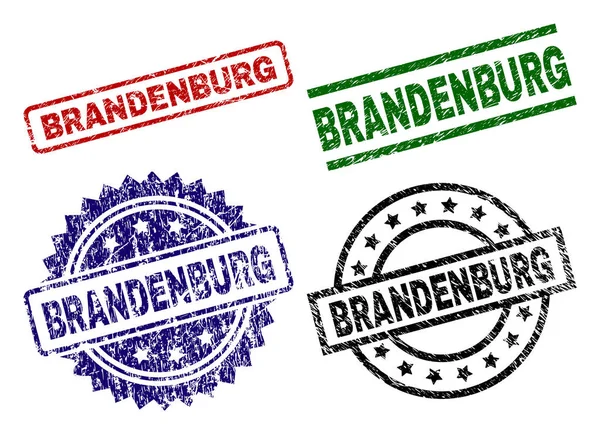 刮纹的勃兰登堡印章邮票 — 图库矢量图片