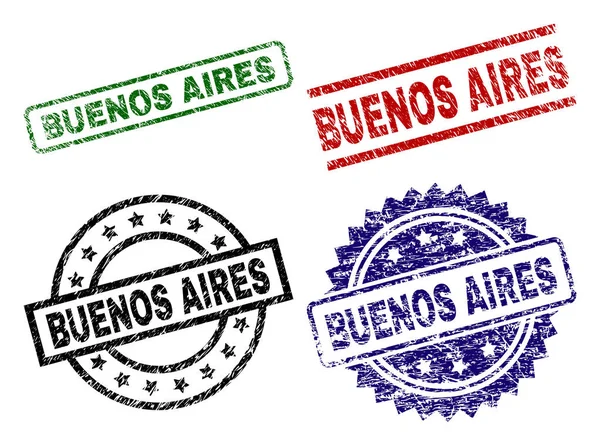 Uszkodzony znaczki pieczęć teksturowanej Buenos Aires — Wektor stockowy