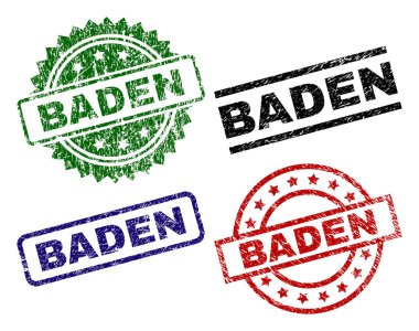 Grunge Baden mühür pullar dokulu