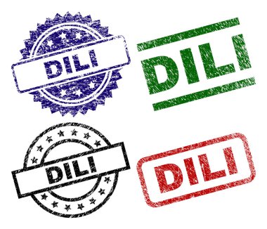 Grunge Dili mühür pullar dokulu