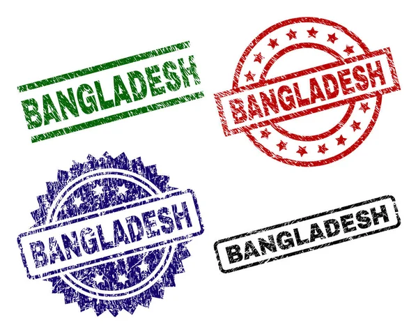 Grunge texturerat Bangladesh Seal frimärken — Stock vektor