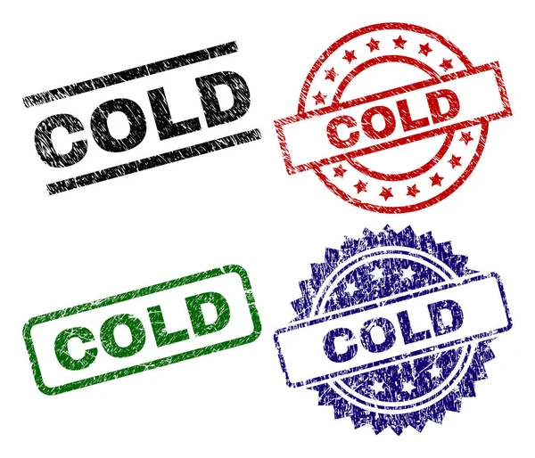 Selos de selos frios texturizados danificados — Vetor de Stock
