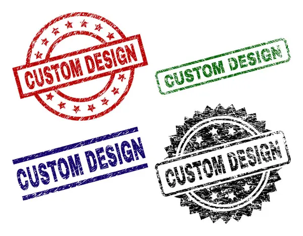 Grunge texturizado selos de selo de design CUSTOM —  Vetores de Stock