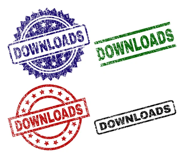 Grunge getextureerde Downloads Seal stempels — Stockvector