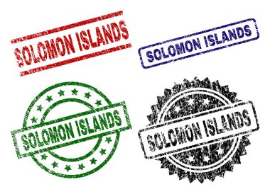 Dokulu Solomon Adaları damga mühürler çizik