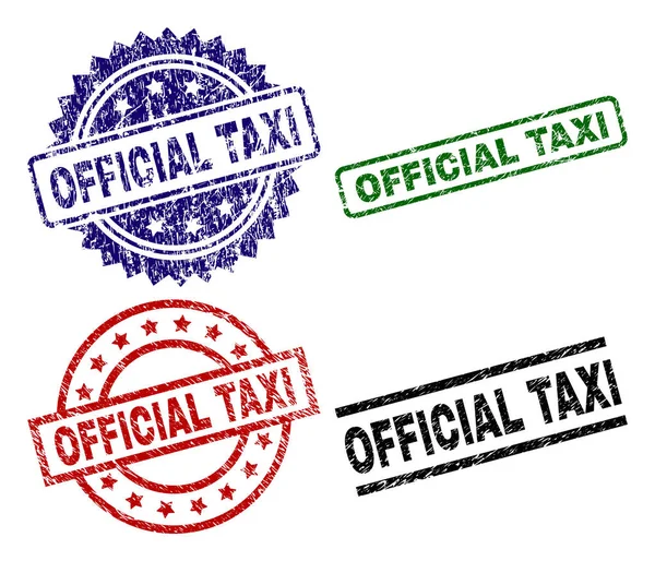 Beschädigte Siegel offizieller Taxistempel — Stockvektor