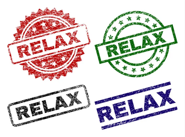 Sellos de sello RELAX texturizados Grunge — Vector de stock