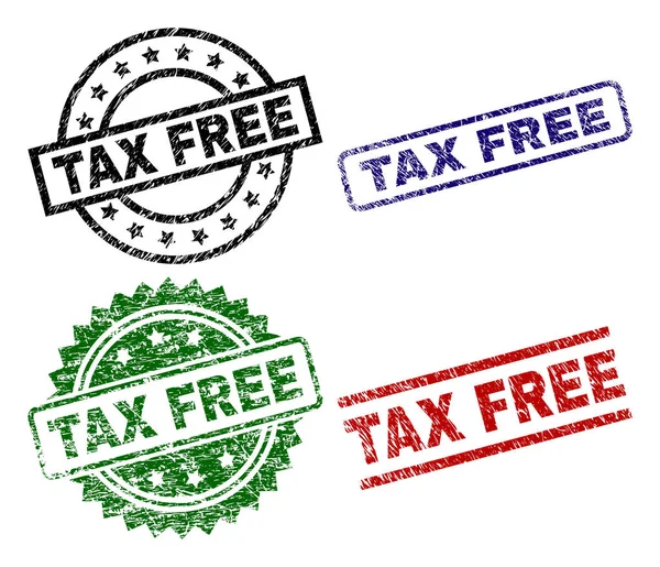 Selos texturizados riscados TAX FREE Seal —  Vetores de Stock