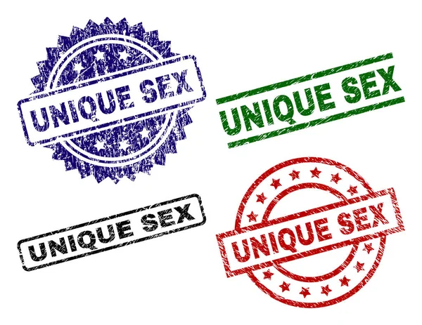 Selos de Selo SEX Únicos Texturizados Arranhados —  Vetores de Stock
