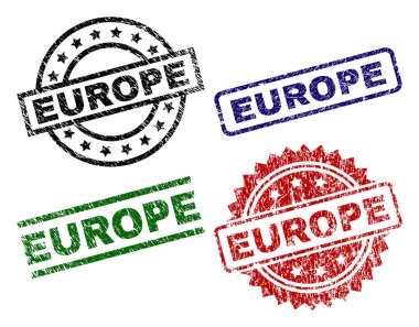 Dokulu Europe damga mühürler çizik