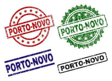 Çizik dokulu Porto-Novo mühür pullar