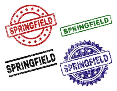 Grunge Springfield mühür pullar dokulu