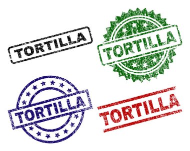 Grunge Tortilla mühür pullar dokulu