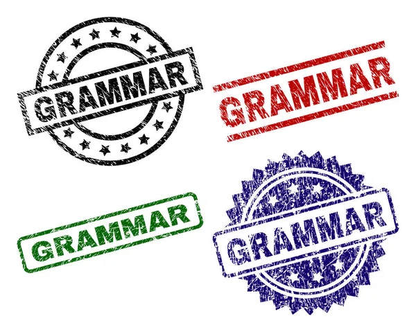 Beschädigte texturierte Grammatiksiegel — Stockvektor