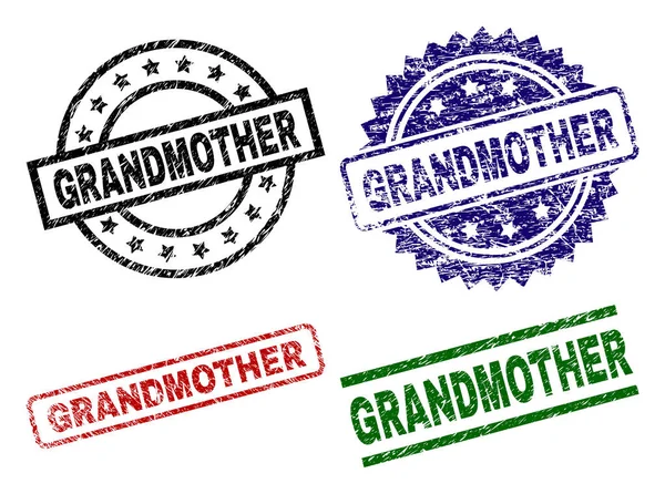 Grunge texturizado GRANDMOTHER sellos de sello — Vector de stock