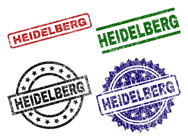 Zerkratzte, strukturierte Heidelberg-Stempelsiegel — Stockvektor
