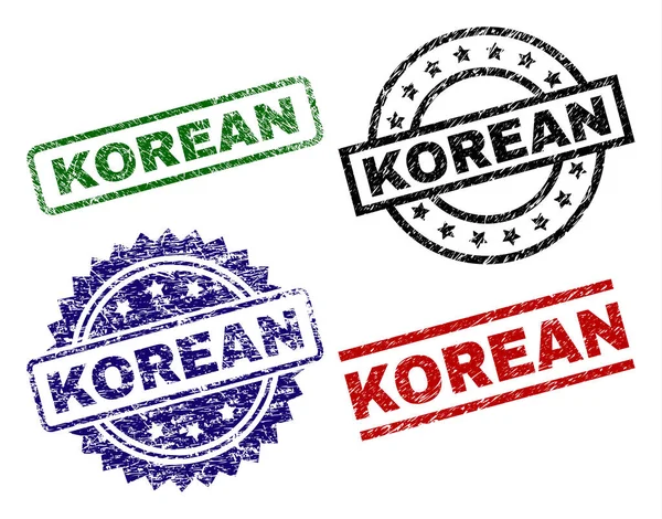 Grunge texturerat koreanska Seal frimärken — Stock vektor