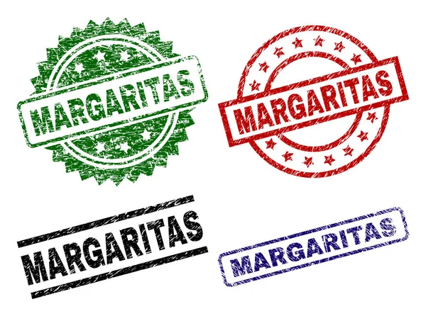 Γδαρμένο Margaritas Ανάγλυφη σφραγίδα γραμματοσήμων — Διανυσματικό Αρχείο