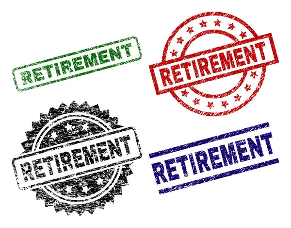 Repad texturerat pensionering stämpel tätningar — Stock vektor