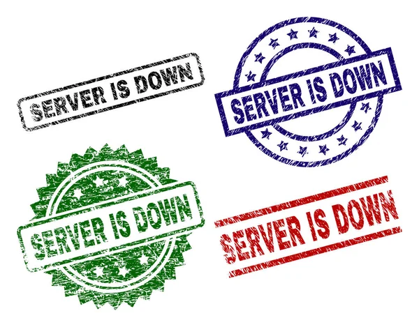 Grunge texturierte Server ist unten Siegelstempel — Stockvektor