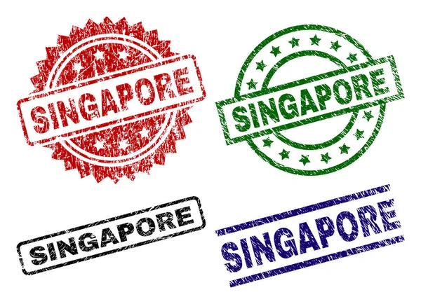 Streszczenie teksturowanej Singapur pieczęć uszczelnienia — Wektor stockowy