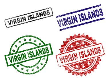 Grunge Virgin Adaları mühür pullar dokulu