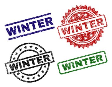 Dokulu kış damga mühürler çizik