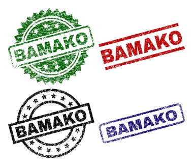 Grunge Bamako mühür pullar dokulu