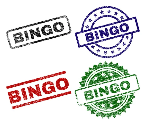 Grunge texturált Bingo pecsét bélyegek — Stock Vector