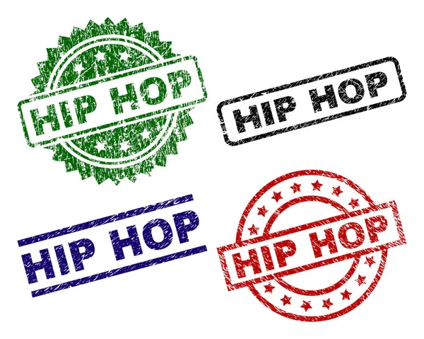 Грандж текстуровані HIP HOP Seal Stamps — стоковий вектор