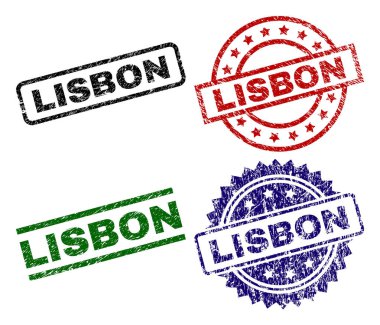 Grunge Lizbon mühür pullar dokulu