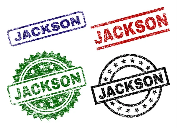 Timbres-cachets JACKSON texturés endommagés — Image vectorielle