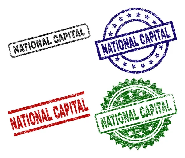 Grunge texturou národní kapitálové pečeť razítka — Stockový vektor
