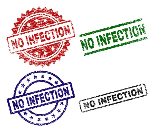 Çizik yok enfeksiyon mühür pullar dokulu — Stok Vektör