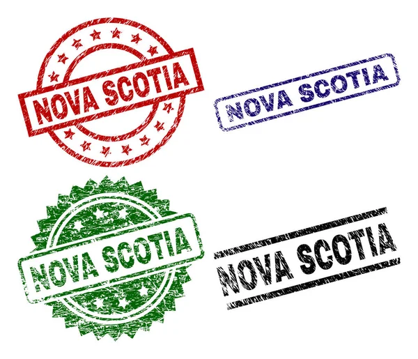 Grunge Textured Guarnizioni di francobolli NOVA SCOTIA — Vettoriale Stock