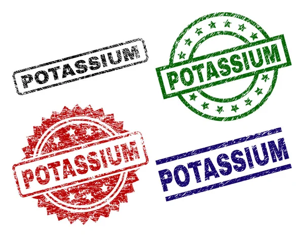 Поврежденные текстурные печати POTASSIUM — стоковый вектор