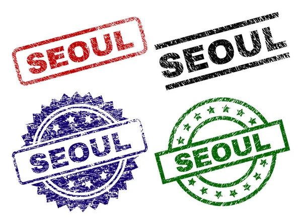 Grunge texturizado SEOUL selos —  Vetores de Stock