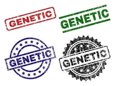 Dokulu grunge genetik mühür pullar