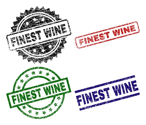 Selos de vedação de vinho finos texturizados raspados —  Vetores de Stock