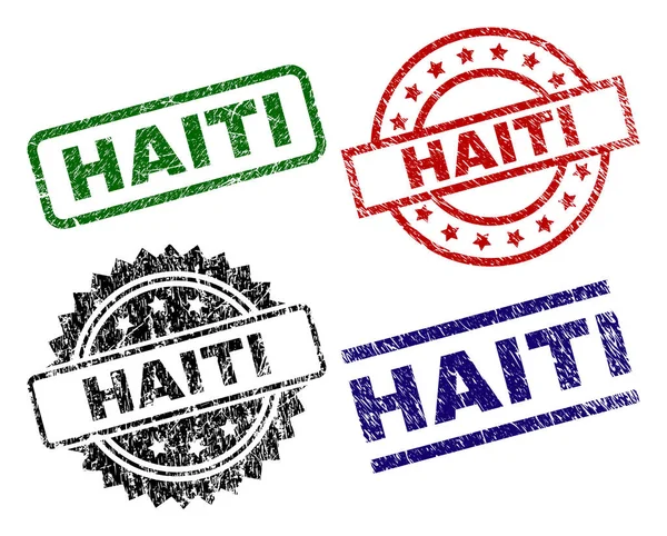 Grunge texturerat Haiti Seal frimärken — Stock vektor