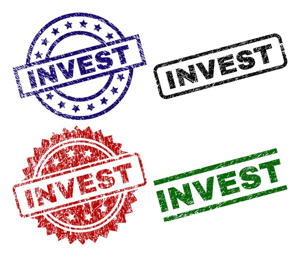 Beschädigte texturierte Investitionsstempel — Stockvektor