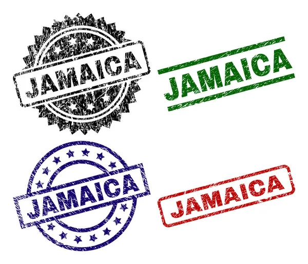 Grunge texturerat Jamaica Seal frimärken — Stock vektor