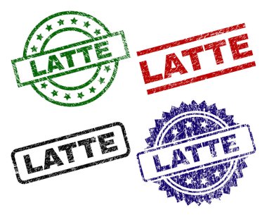 Grunge Latte mühür pullar dokulu