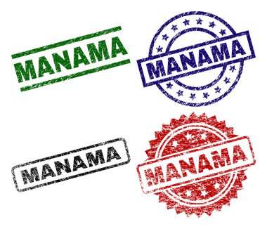 Dokulu Manama damga mühürler çizik