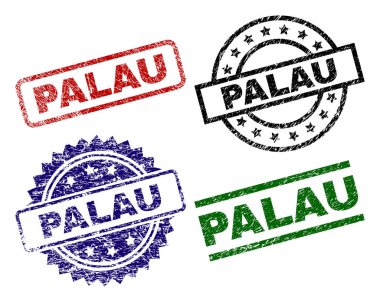 Dokulu Palau mühür pullar çizik