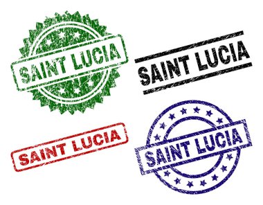 Saint Lucia Seal pullar grunge dokulu