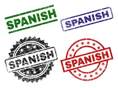 Dokulu grunge İspanyol mühür pullar