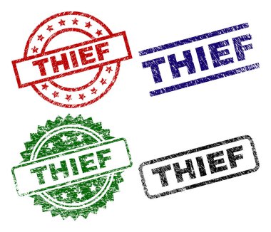 Grunge hırsız damga mühürler dokulu