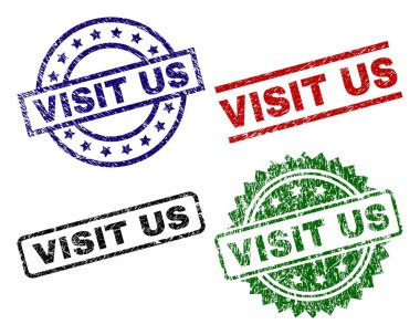 Dokulu grunge ziyaret bize mühür pullar